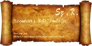 Szombati Kálmán névjegykártya